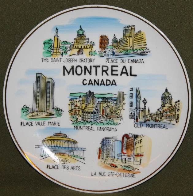 CANADA MONTREAL SOUVENIR porcelain wall decor plate 55.57 PicClick