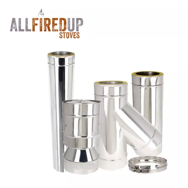 Stainless Steel Twin Wall Insulated Flue Pipe Wood Burning Multifuel Stoves