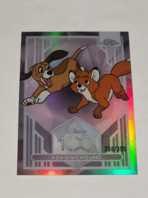 2023 Topps Chrome Disney 100 #32 FOX AND HOUND Pink Refractor /399 US SELLER