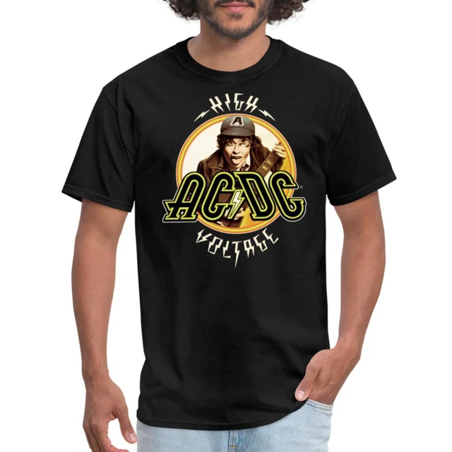 AC/DC LOGO HIGH Voltage Album Angus Young Men's T-Shirt $19.99 - PicClick