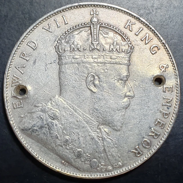 Straits Settlements Malaya Singapore 1 One Dollar Edward VII 1908 XF Straits Settlements Malaya Singapore 1 One Dollar Edward VII 1908 XF