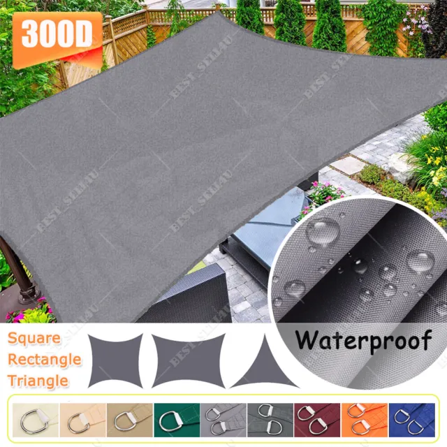 Heavy Duty Sun Shade Sail Garden Patio Awning Canopy 98% Uv Block Waterproof Uk