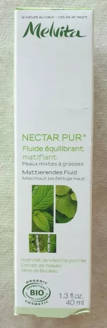 Nectar pur, fluide équilibrant matifiant bio Melvita 40 ml (mo)