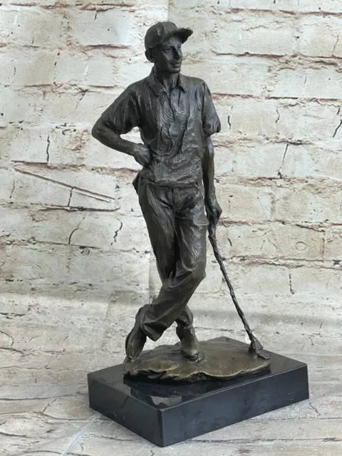 Mâle Golfeur SPORTS Souvenirs Golf Club Art Pga Bronze Marbre Statue Figurine De