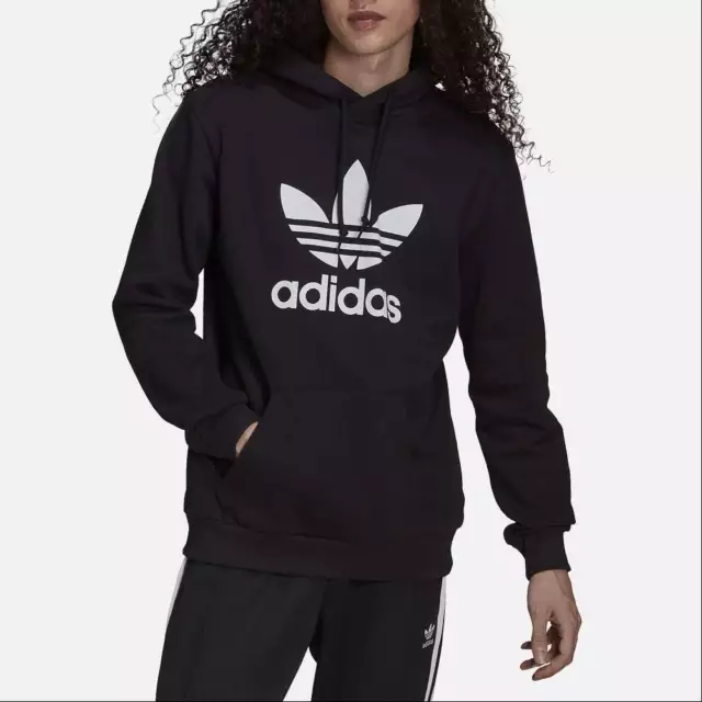 Adidas Felpa da Uomo con Cappuccio Adicolor Classics Trefoil Nera Codice H066...