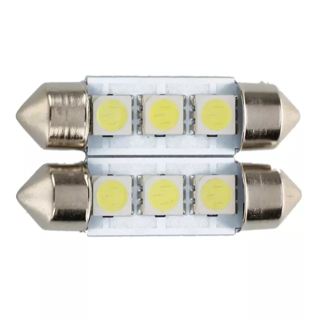 3X(2x C5W 3 LED SMD 5050 36mm Plaque  Blanc Ampoule navette Festons do5090