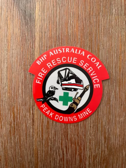 Peak Downs Mine BHP Australia Coal Fire Rescue Service MINING STICKER