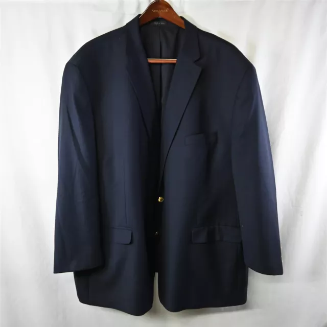 Lauren Ralph Lauren 60R Navy Blue Gold 2Btn Wool Blazer Jacket Sport Coat