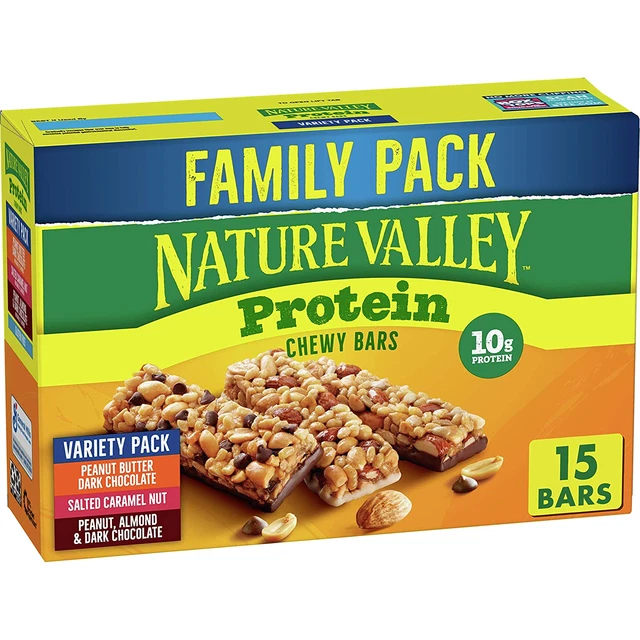 GRANOLA PROTEIN CHEWY Bars Peanut Butter Dark Chocolate Energy Boost 15