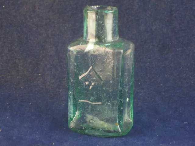 54349 Old Vintage Antique Glass Ink Bottle Inkwell Morrell Crude