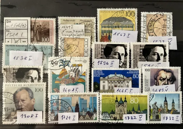 Briefmarken BRD  16 Plattenfehler gestempelt ! Siehe Foto ! Michel 206,00 Euro !