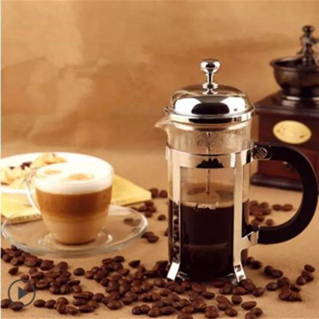 350ML Home French Coffee Press Stainless Steel Glass Tea Plunger Filter Pot