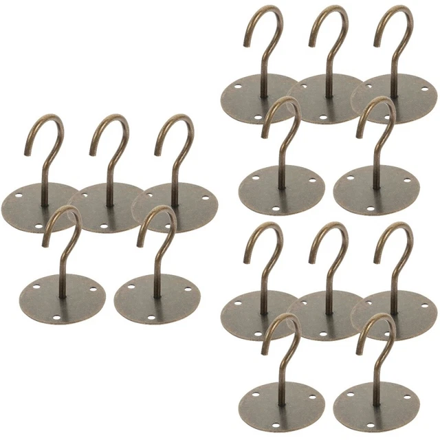 Ganci Da Soffitto Per Piante Swag - 4 Pezzi Con Viteria Per Pareti Piene E Cave - Portata Fino A 13 Kg - Finitura Oro - Fissaggio A Soffitto/Parete - 2