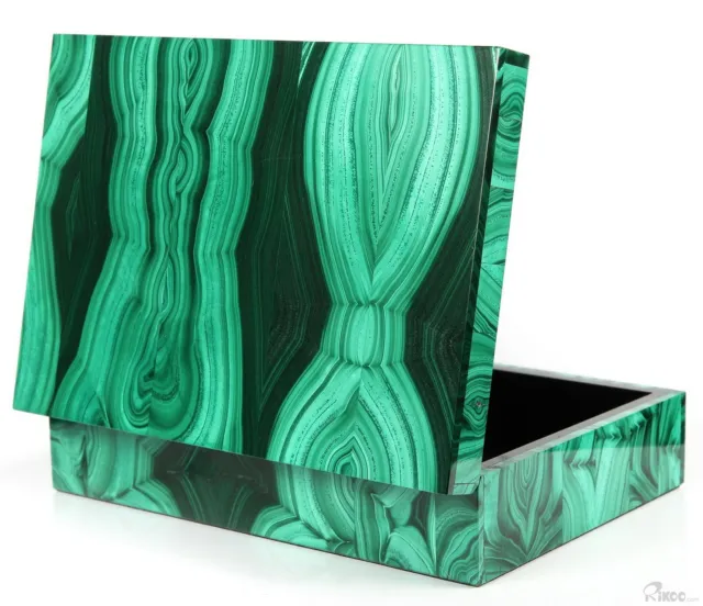 Awesome 6.0" Malachite Carved Crystal Jewelry Box, Realistic, Crystal Healing