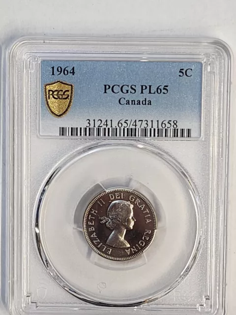 1964 Canada 5 cents coin NGC rated PL 65