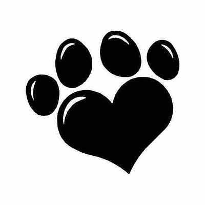 Paw Heart Animal Dog Puppy Logo Diecut Vinyl Decal Sticker Car Window Wall Pet