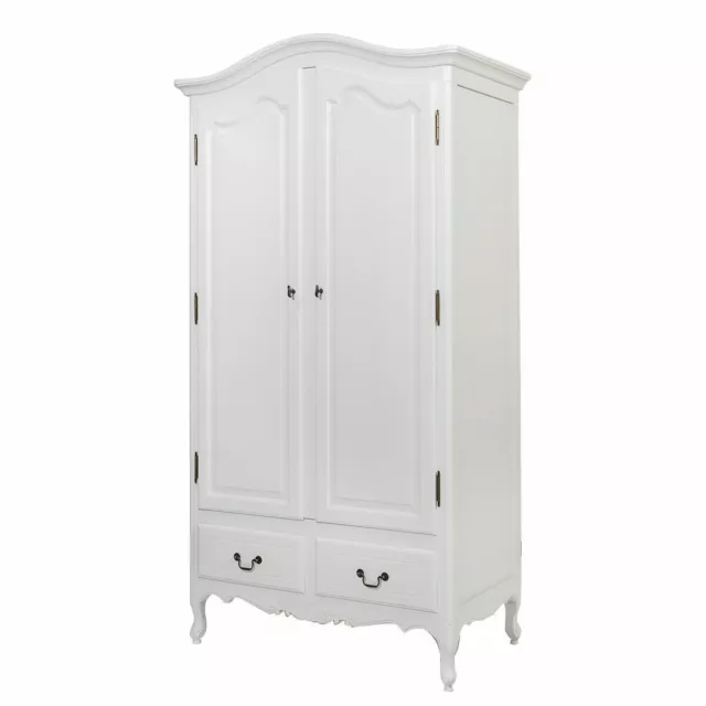 French Provincial Furniture White Wardrobe Clothe Storage Cabinet Drawers Closet