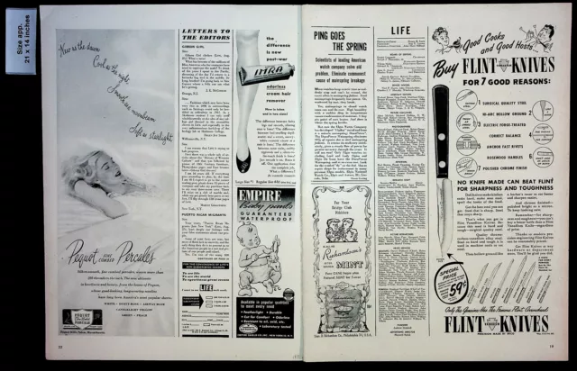 1947 Flint Knives Pequot Percales Empire Baby Pants Vintage Print Ad 29502