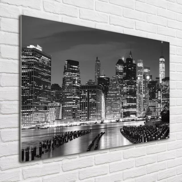 Tulup Image Sur Verre Acrylique Tableaux 100x70 - Manhattan De Nuit