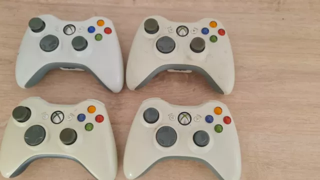 👻 Manette Sans Fil Officielle Microsoft Xbox 360 Blanche T.B.E. Bluetooth