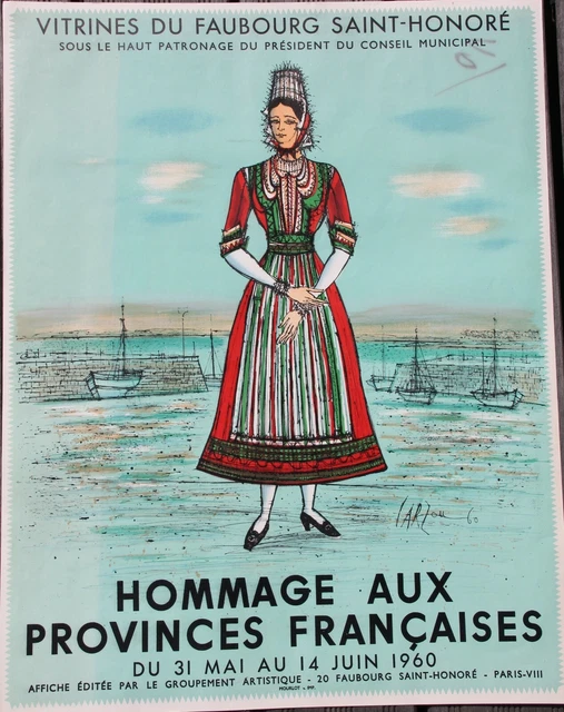 Affiche Lithographique CARZOU Mourlot - Provinces Françaises - Expo 1966 - Original - état à Voir Sur Photo