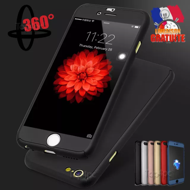 Coque 360° Housse Etui Anti Choc Pour Iphone 5 6 7 8 X Protection Verre Trempe