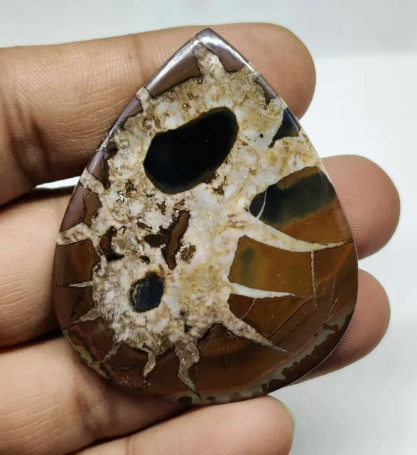 82 Cts. Natural Septarian Nodule Pear Cab Loose Gemstone For Jewelry Making