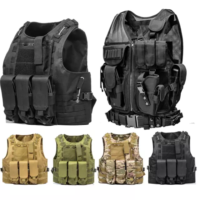Tactical Military Molle Vest for Airsoft Hunting Combat Assault Plate-Carrier