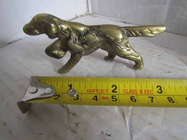 Massiv Messing Hund Statue Gussmetall massiv schwer möglicherweise Golden Retriever 3 Zoll