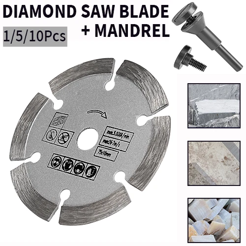 1/5/10PCS 3'' INCH Diamond Cutting Disc Wheels With Mandrel For Metal ...