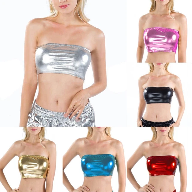 Serbatoio sexy da donna bustier lucido per discoteca da ballo da S a XL taglie d