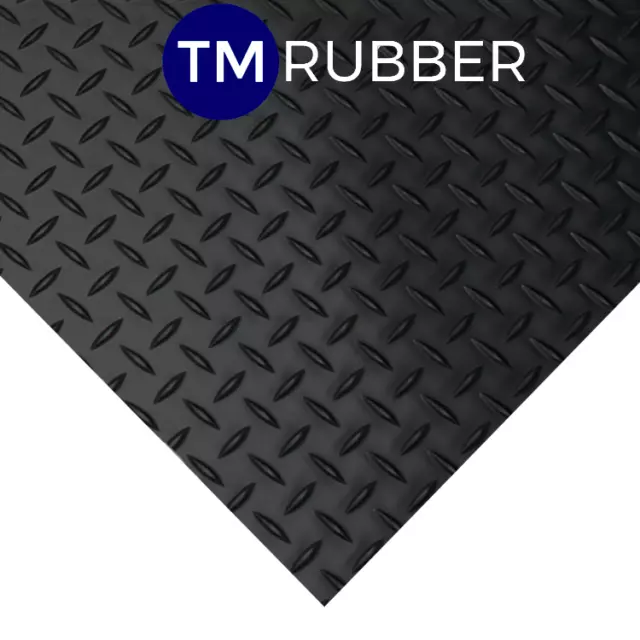Rubber Checker Plate Car Caravan Flooring Mat Matting W1200Mm X D3Mm Free Post