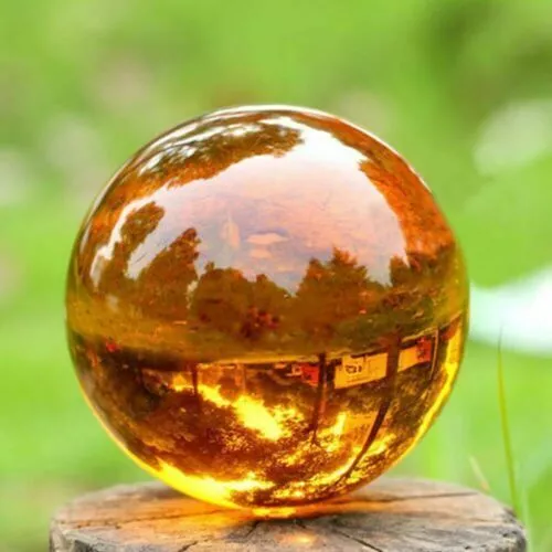 Healing Crystal + Rare Quartz 40mm Natural Ball Asian Amber Sphere Magic