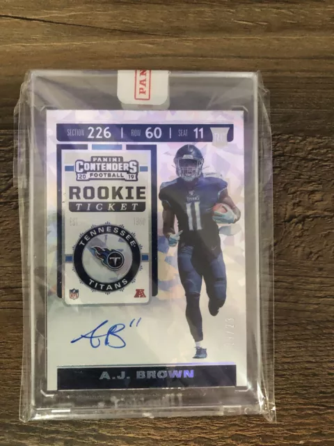 2019 Panini Contenders AJ Brown Cracked Ice Rookie Ticket Auto #/23