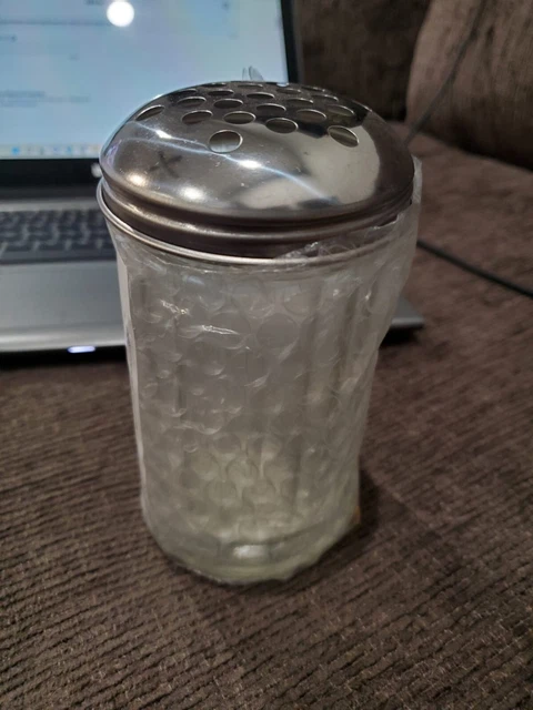 12 Oz. Cheese Shaker Seasoning Dispenser, Glass, Perforated Steel Lid