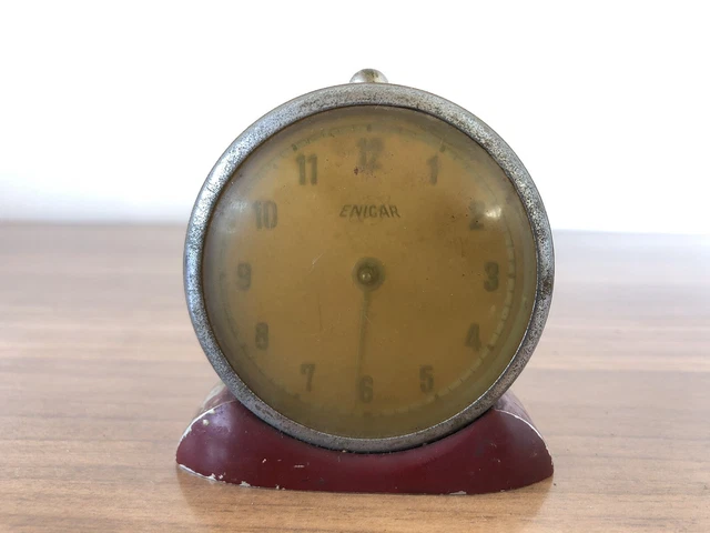 Orologio Sveglia ENICAR Anni 50 Vintage Alarm clock Swiss Made