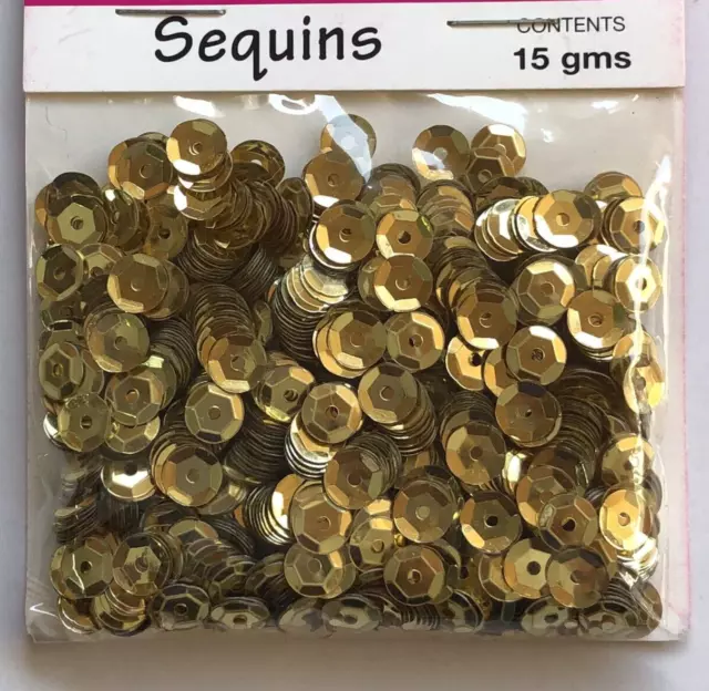 Sequins Cup 6mm Sewing Embellishment 15gram Pack Dance Costume Gold Sequin