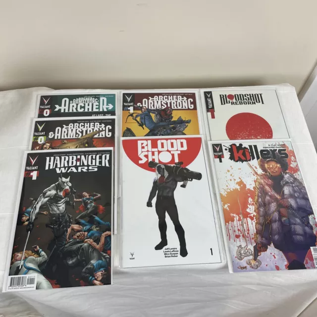 Lot of 7 Valiant Comic Book #1 #0 Issues Archer Armstrong Bloodshot Killers