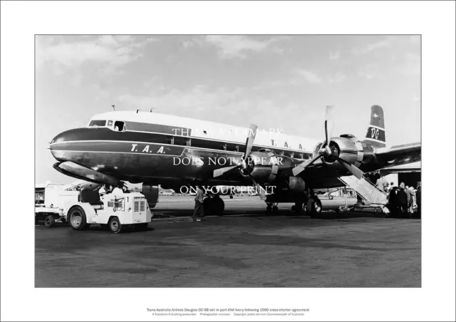 TAA Douglas DC-6B A3 Art Print – Partly Ansett-ANA Livery – 42 x 29 cm Poster