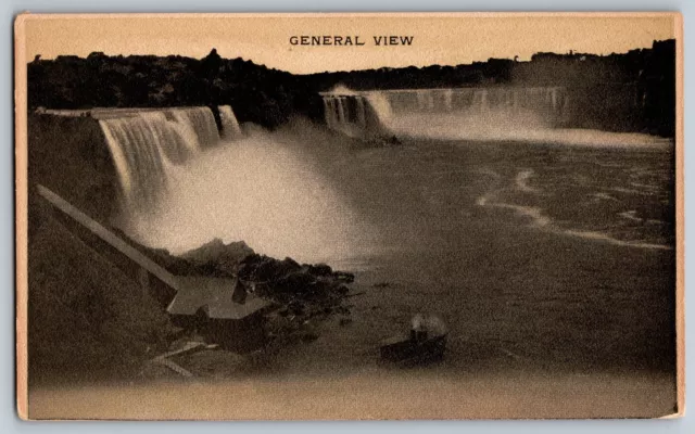 New York NY - Aerial View of Niagara Falls - Vintage Postcard - Unposted