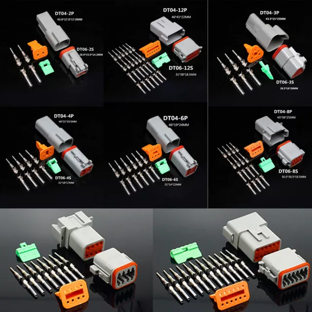 Waterproof Electrical Auto Connector Plug Multi-Pin Connector Socket DT06/ DT04