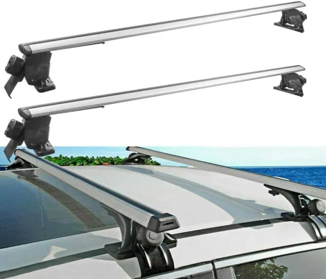 W/O Roof Rail Rack Lockable Cross Bar Crossbar Fit for RAM 1500 4 Door 2009-2018