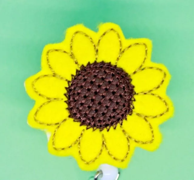 Sunflower Badge Reel ID Holder Nurse Doctor Teacher Vet Tech Dental Dentist NICU