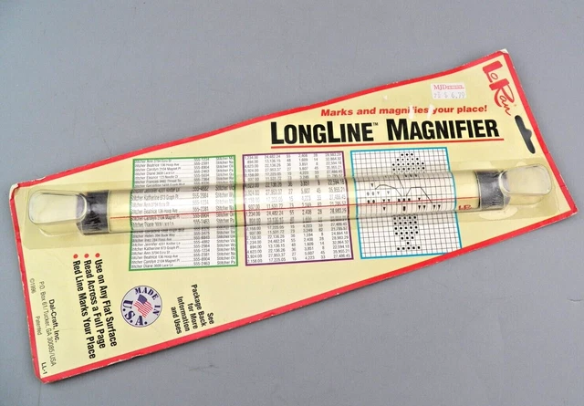 Vintage LoRan LongLine Line Magnifier Magnetic 10" Dal-Craft 1996 New Old Stock