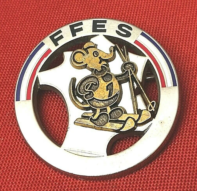 Pin's FFES - Fédération Française Des Enseignants De Ski - Souris - Fabriqué En France