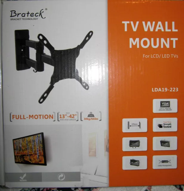 Brateck Universal Flat TV Wall Mount 13” – 42” ~ NIB