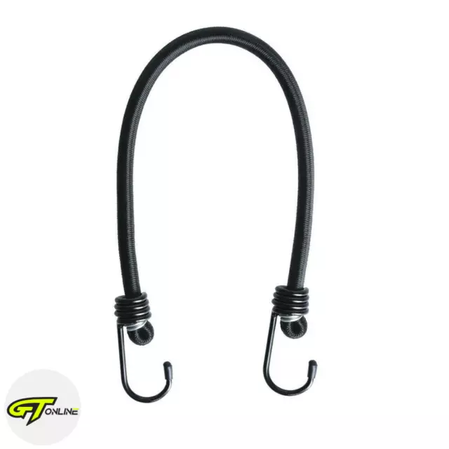 Oxford Black Elasticated Bungee Strap 9mm x 800mm | TUV Certified | OX708