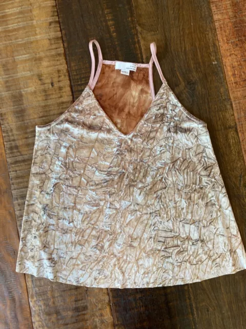 TEN SIXTY SHERMAN Oil Washed Velvet Tank, Size XS, Blush Pink