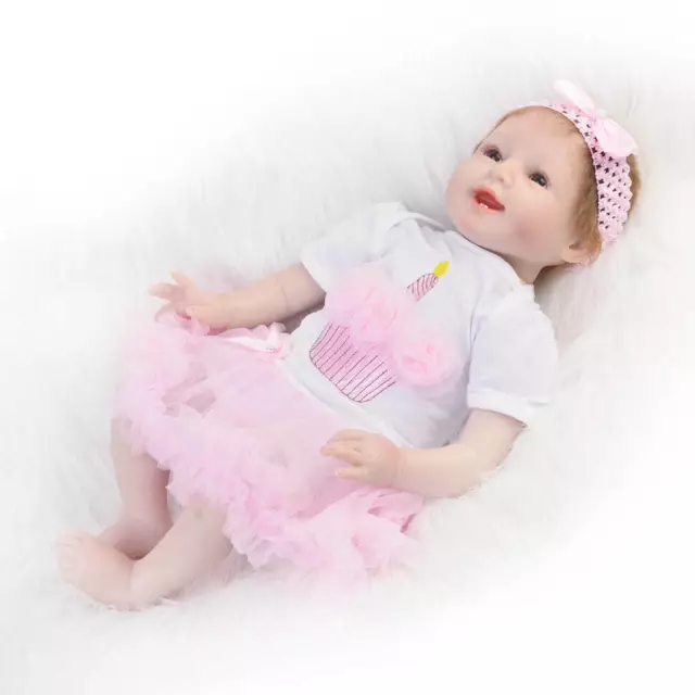 Niedlicher Stramplerrock Set Zubehör für 22""-23"" Reborn Baby Mädchen Puppenkleidung