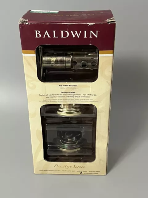 Baldwin Prestige Series - Dual Cylinder Dead Bolt- Polished Brass- SmartKey- New